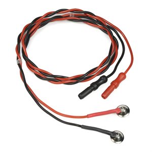 CHALGREN Reusable Single Disc Electrode w / Pin nickel Plated, Paired Red & Black 24"Lead Qty 1 pair