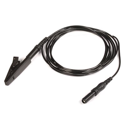 KING Electrode Lead Cable 1.5 mm Female TP conn. to Alligator Clip Length 5” (13 cm), Black, Qty 1